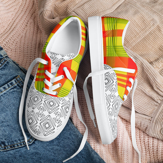 Sneakers  Madras avec lacets pour homme