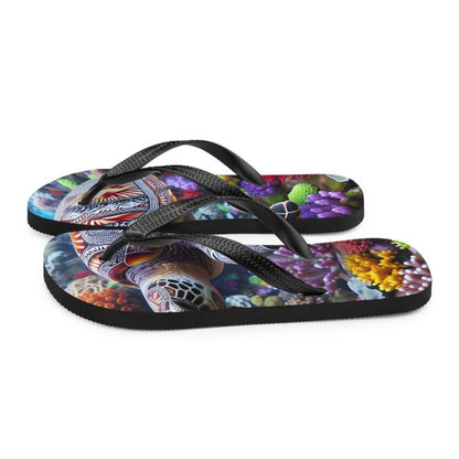 Tongs unisexes homme femme design tortue marine motifs tribaux îles
