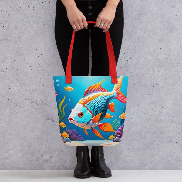 Tote Bag Poisson Coloré – L’Éclat de l’Océan à Porter