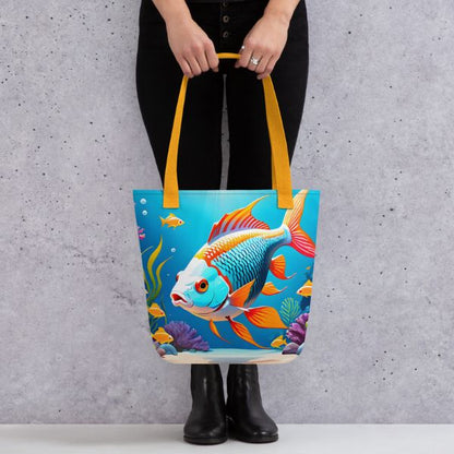 Tote Bag Poisson Coloré – L’Éclat de l’Océan à Porter