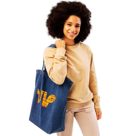 Tote Bag en Jean & Madras - Élégance et Authenticité