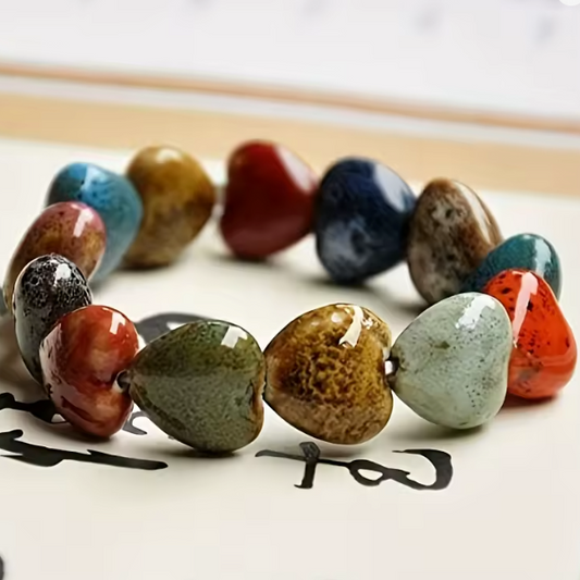 Bracelet Cœur en Céramique – Élégance Artisanale de Martinique