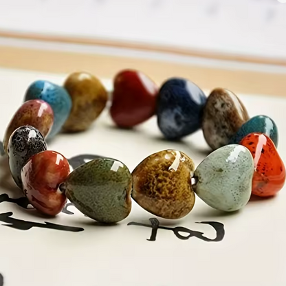 Bracelet Cœur en Céramique – Élégance Artisanale de Martinique