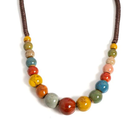 Collier en Céramique Multicolore – Création Artisanale de Martinique
