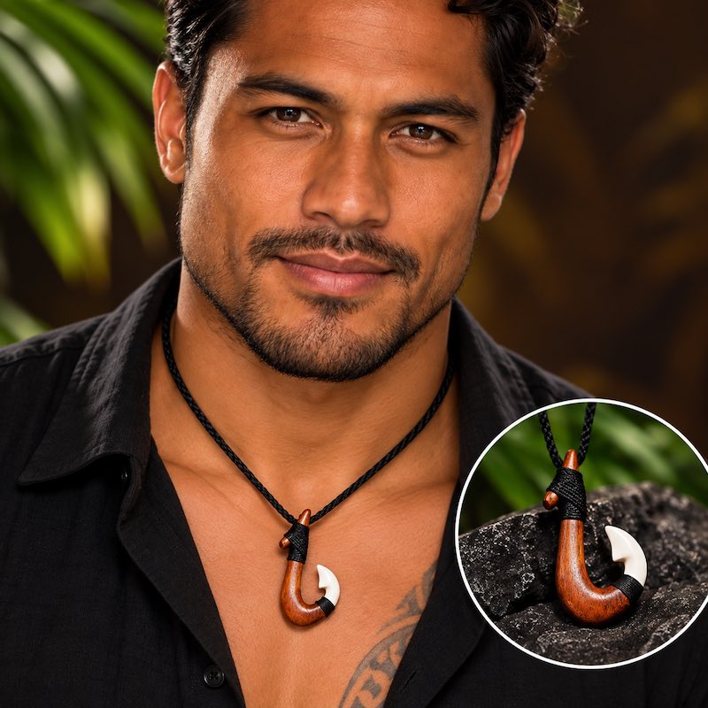 Collier Pendentif Hei Matau Maori - Collier de protection - Polynésie / Nouvelle Zélande