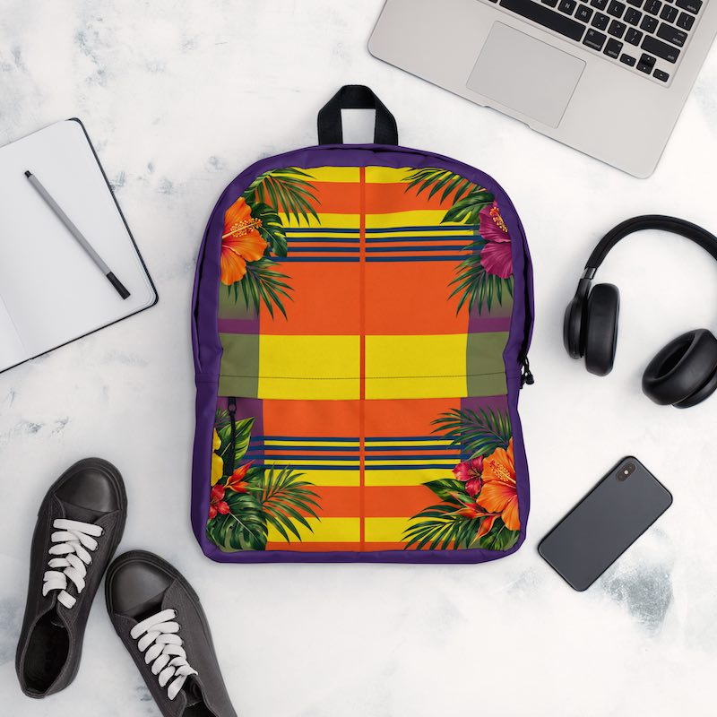 Sac à dos - homme ou femme - Madras - Antilles - Guadeloupe , Martinique