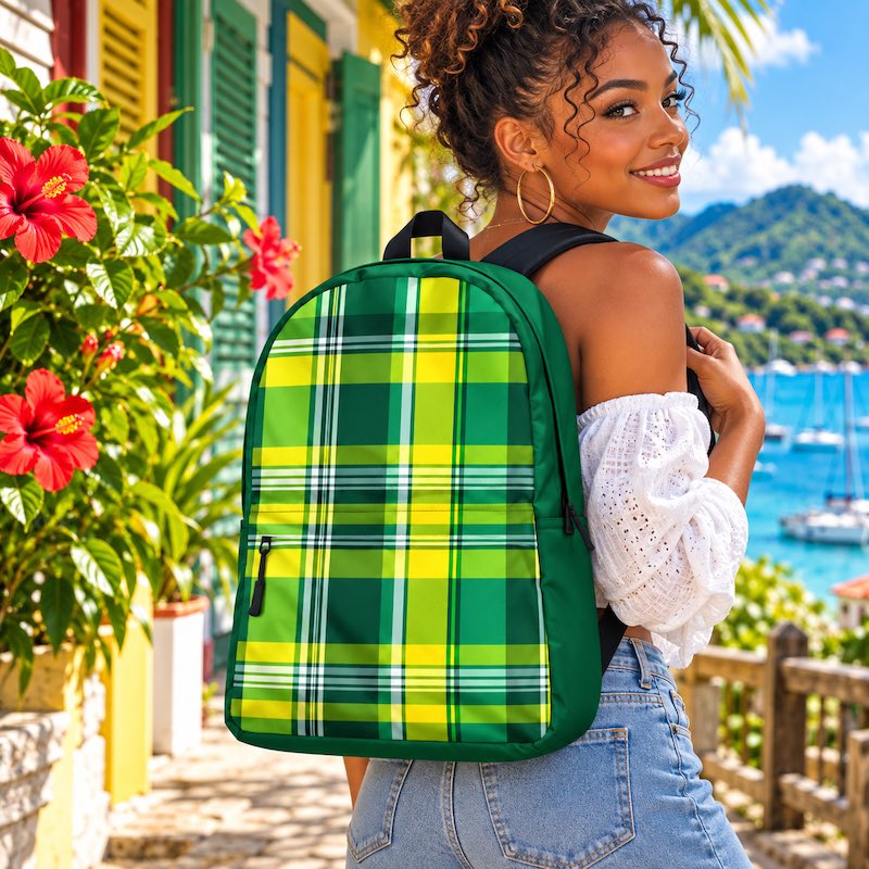 Sac à dos - homme ou femme - Madras - Antilles - Guadeloupe , Martinique