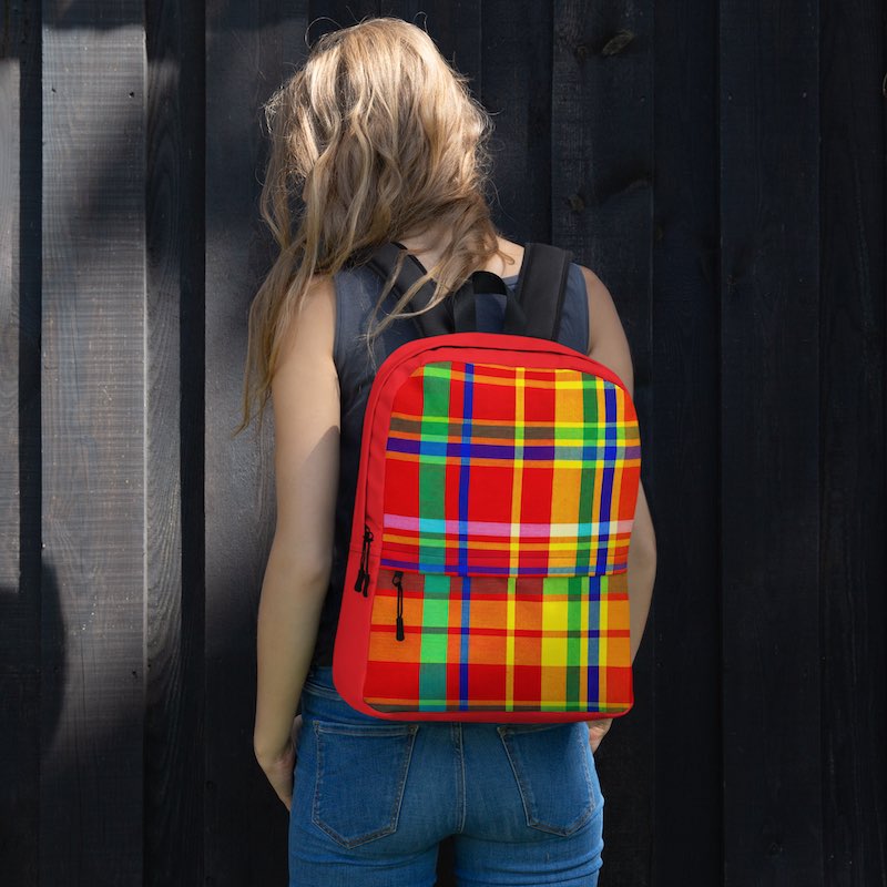 Sac à dos - homme ou femme - Madras - Antilles - Guadeloupe , Martinique