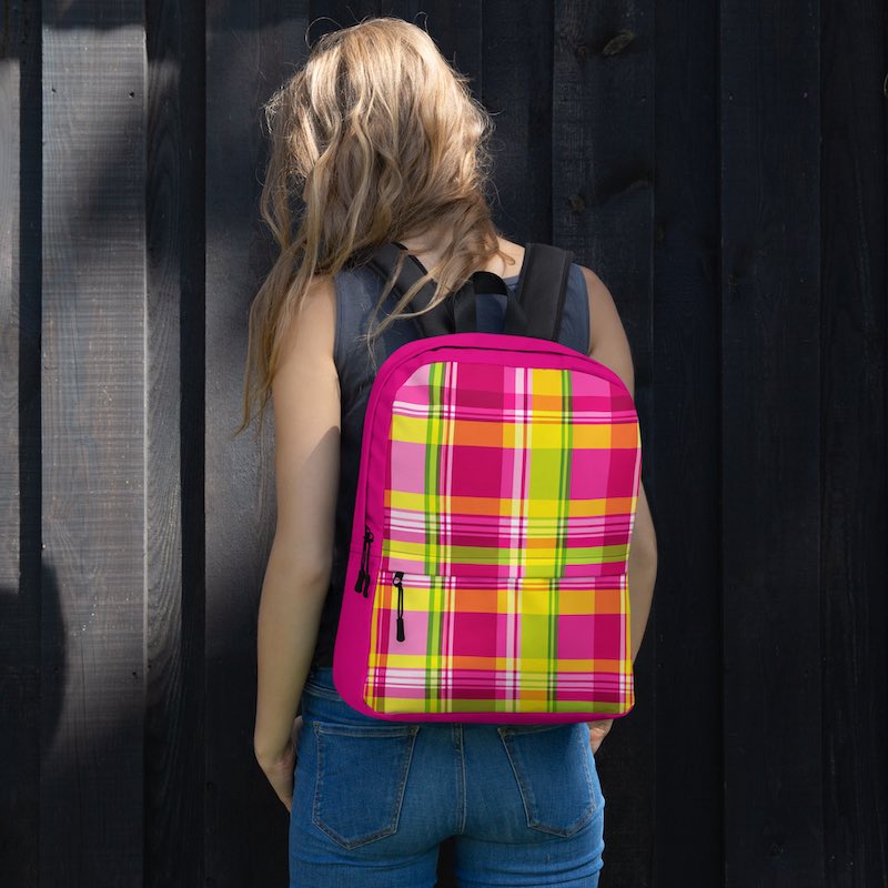 Sac à dos - homme ou femme - Madras - Antilles - Guadeloupe , Martinique