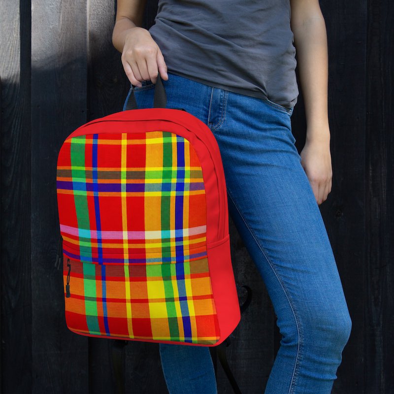 Sac à dos - homme ou femme - Madras - Antilles - Guadeloupe , Martinique