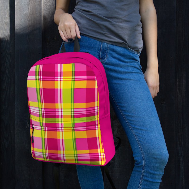 Sac à dos - homme ou femme - Madras - Antilles - Guadeloupe , Martinique