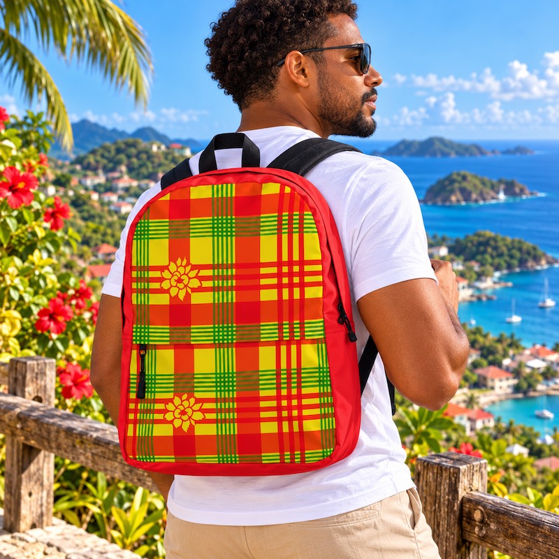 Sac à dos - homme ou femme - Madras - Antilles - Guadeloupe , Martinique