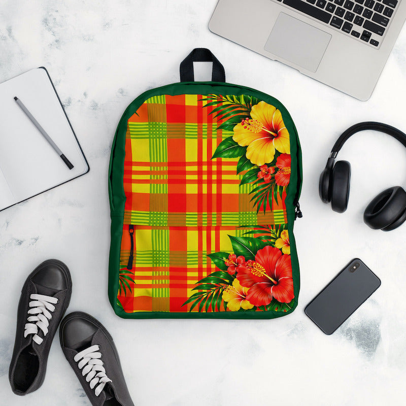 Sac à dos - homme ou femme - Madras - Antilles - Guadeloupe , Martinique