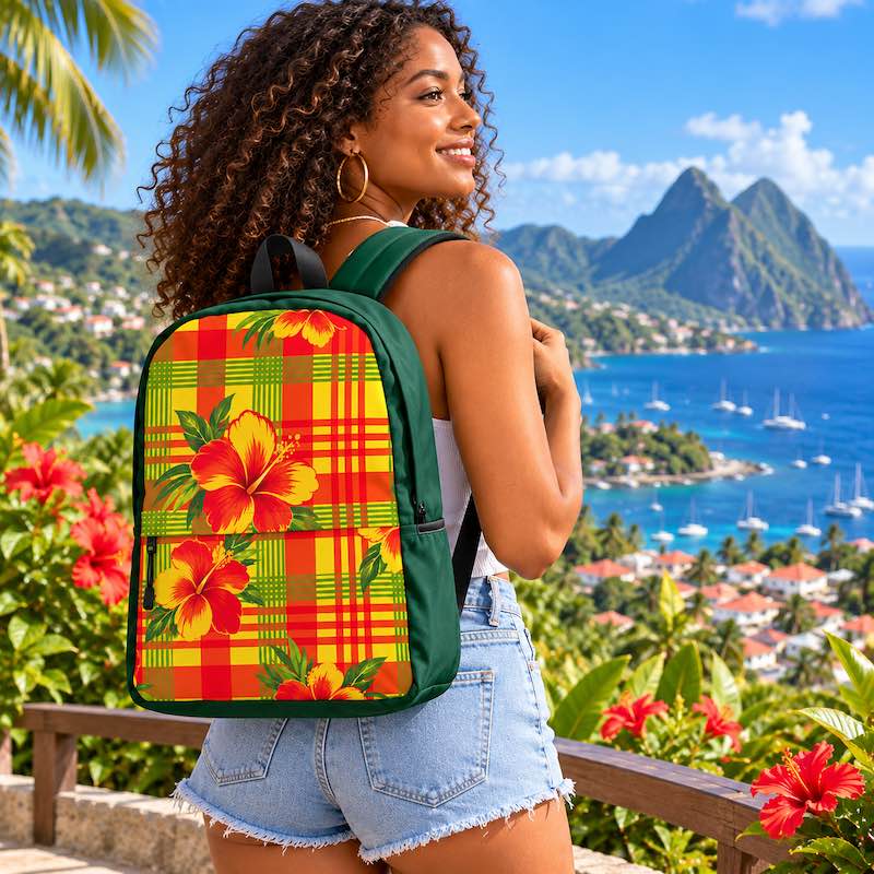 Sac à dos - homme ou femme - Madras - Antilles - Guadeloupe , Martinique