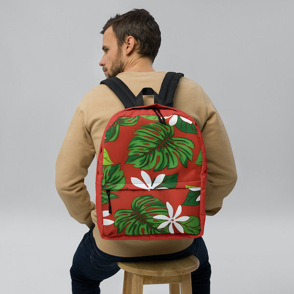 Sac à dos aux motifs du Pacifique - Jardin Tropical  DE Plante- Homme ou Femme - Pacifique