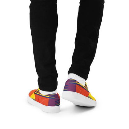 Sneakers en toile madras avec lacets – Sneaker Homme