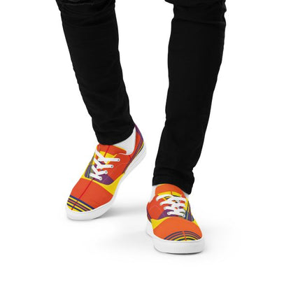 Sneakers en toile madras avec lacets – Sneaker Homme