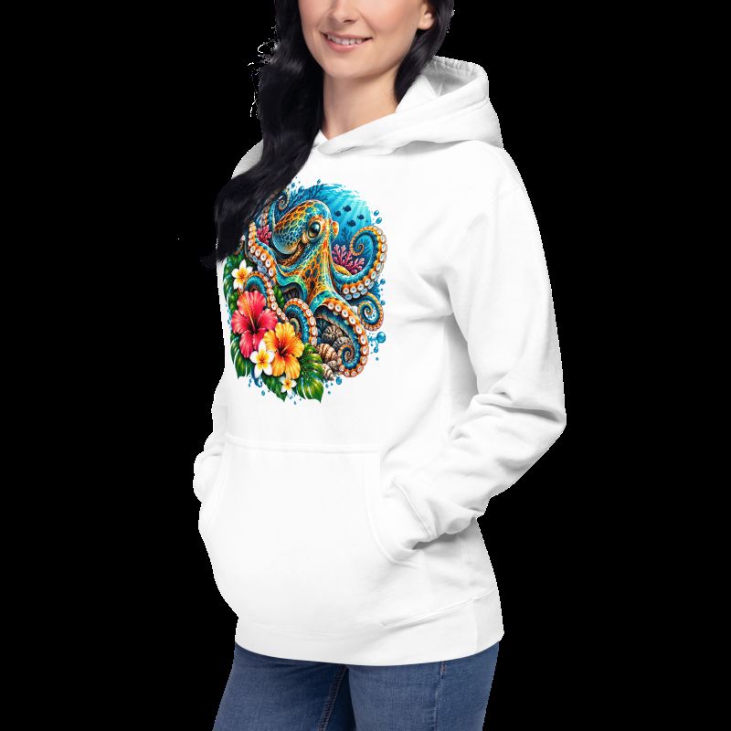 Sweat Shirt à capuche Unisexe - Homme ou Femme - Pieuvre