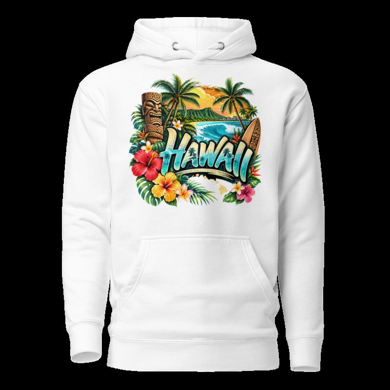 Sweat Shirt à capuche Unisexe - Homme ou Femme - Tiki Hawai