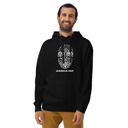 Sweat Shirt  à capuche Unisexe - Homme ou Femme - Visage Maori  - AROHA NUI