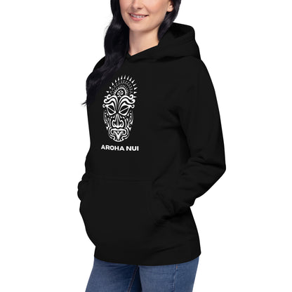 Sweat Shirt  à capuche Unisexe - Homme ou Femme - Visage Maori  - AROHA NUI