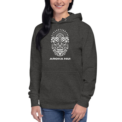 Sweat Shirt  à capuche Unisexe - Homme ou Femme - Visage Maori  - AROHA NUI