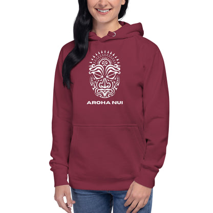 Sweat Shirt  à capuche Unisexe - Homme ou Femme - Visage Maori  - AROHA NUI