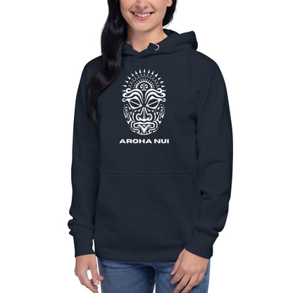 Sweat Shirt  à capuche Unisexe - Homme ou Femme - Visage Maori  - AROHA NUI