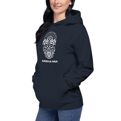 Sweat Shirt  à capuche Unisexe - Homme ou Femme - Visage Maori  - AROHA NUI