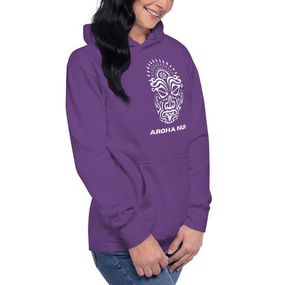 Sweat Shirt  à capuche Unisexe - Homme ou Femme - Visage Maori  - AROHA NUI