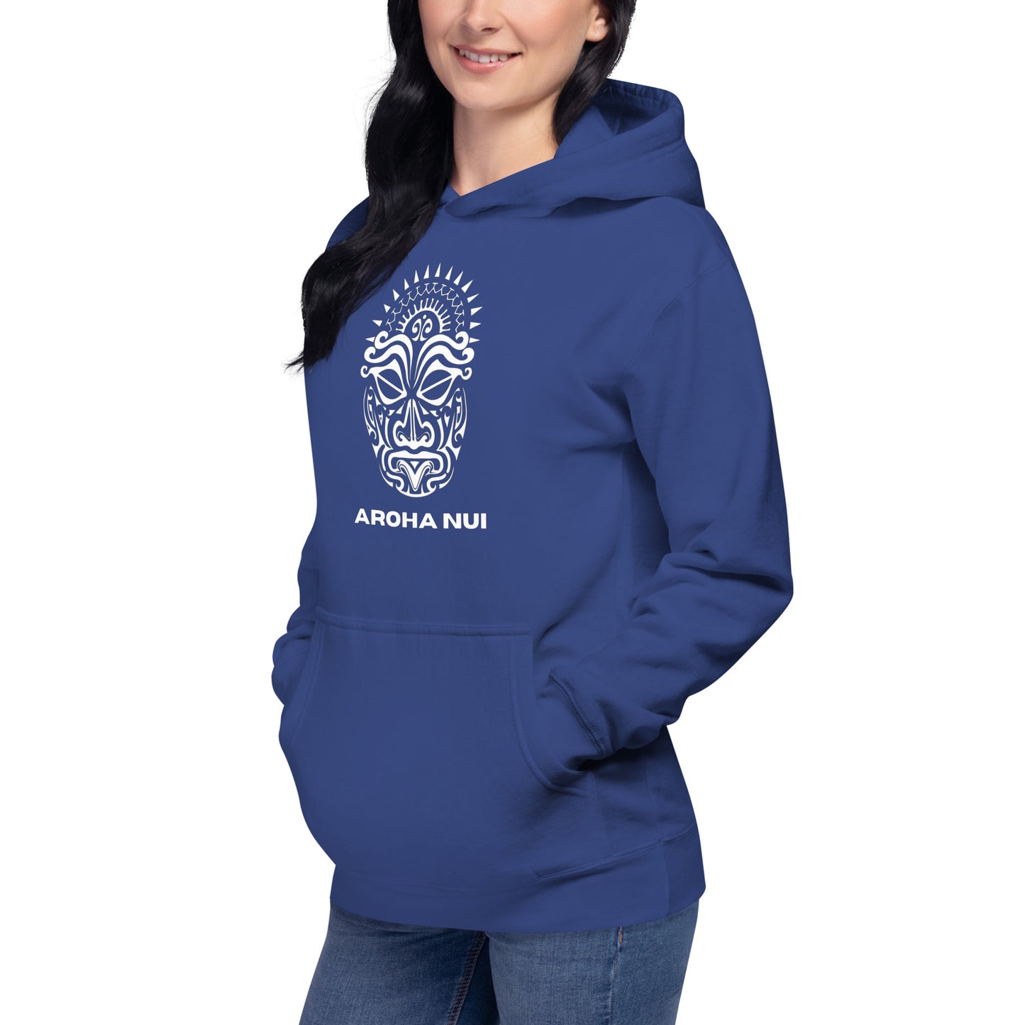 Sweat Shirt  à capuche Unisexe - Homme ou Femme - Visage Maori  - AROHA NUI