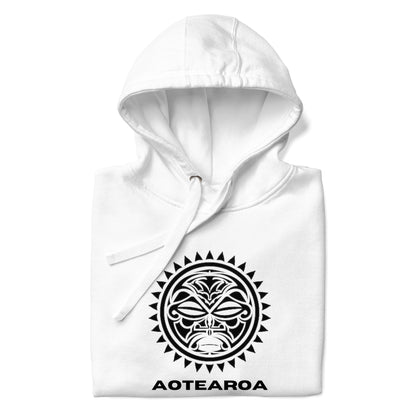 Sweat Shirt  à capuche Blanc pour Femme - Visage Maori  - AOTEAROA