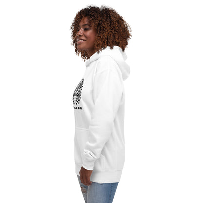 Sweat Shirt à Capuche Blanc pour Femme - Visage Maori  -  AROHA NUI