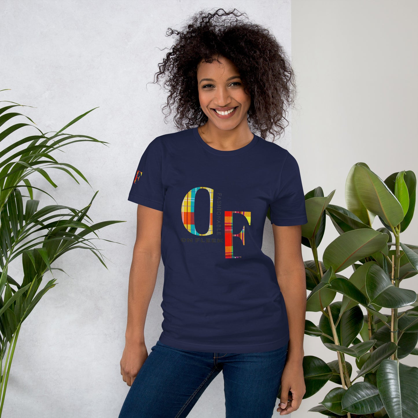 T-shirt unisexe motif Madras, Tee-shirt style Madras, Haut en tissu Madras