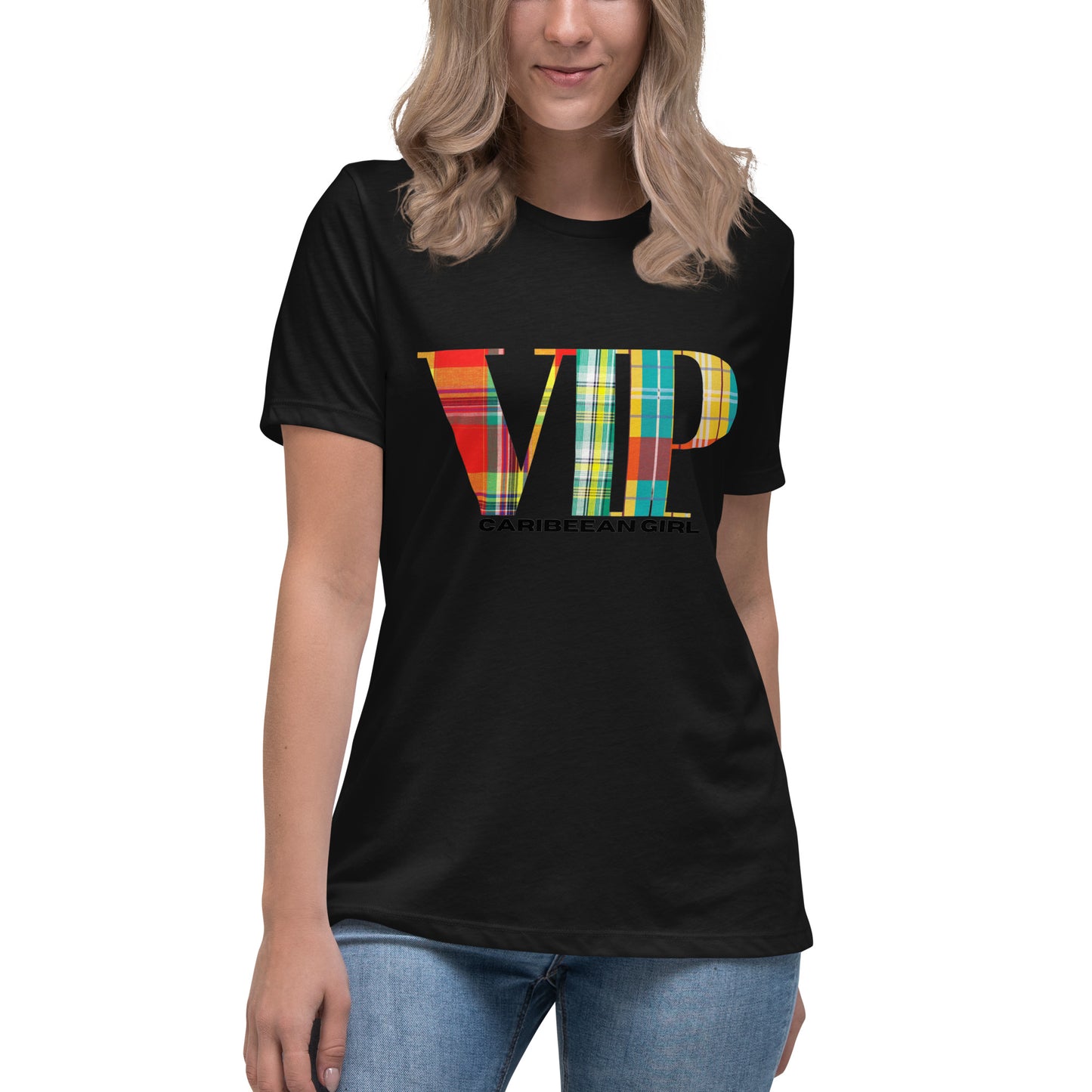 T-shirt Imprimé Madras Femme - VIP - T-shirt Femmes - Guadeloupe - Martinique - Antilles