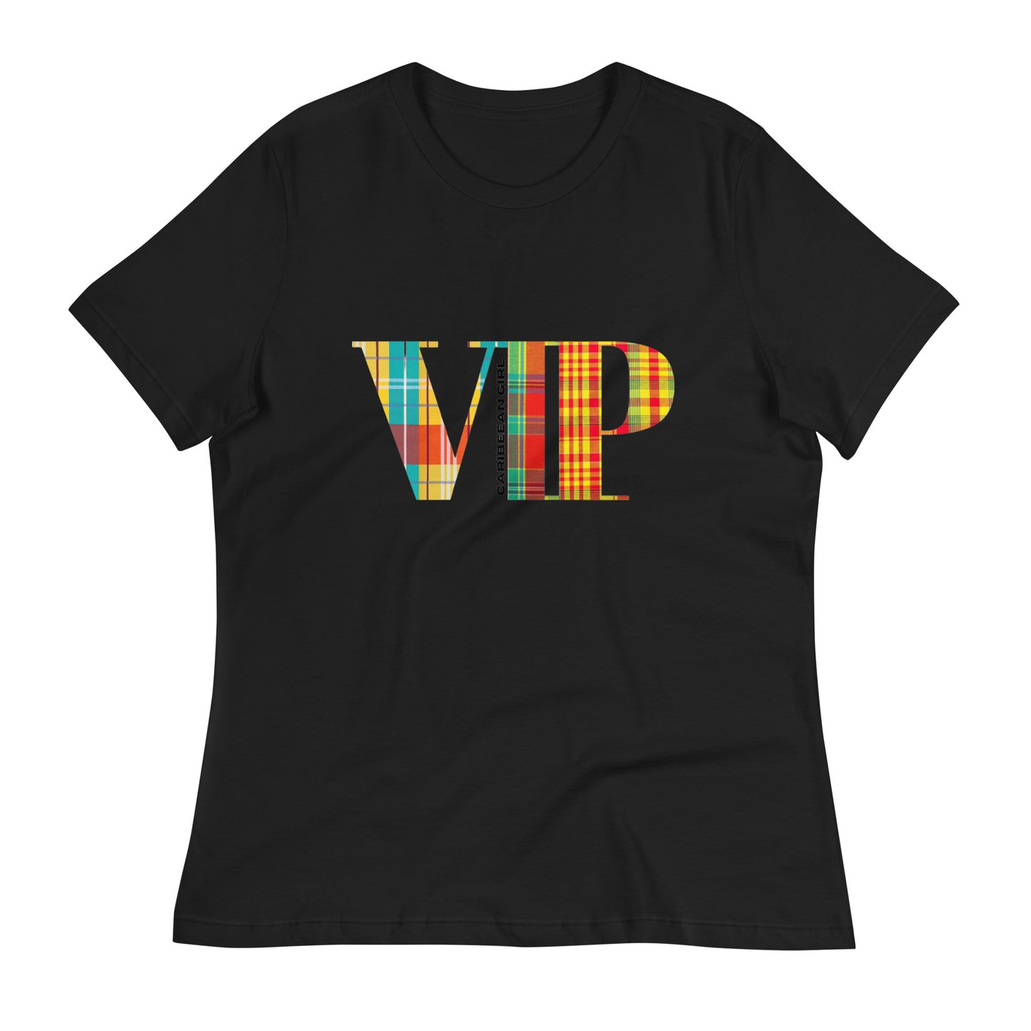 T-shirt Imprimé Madras Femme - VIP Caribeean Girl - T-shirt Femmes - Guadeloupe - Martinique - Antilles