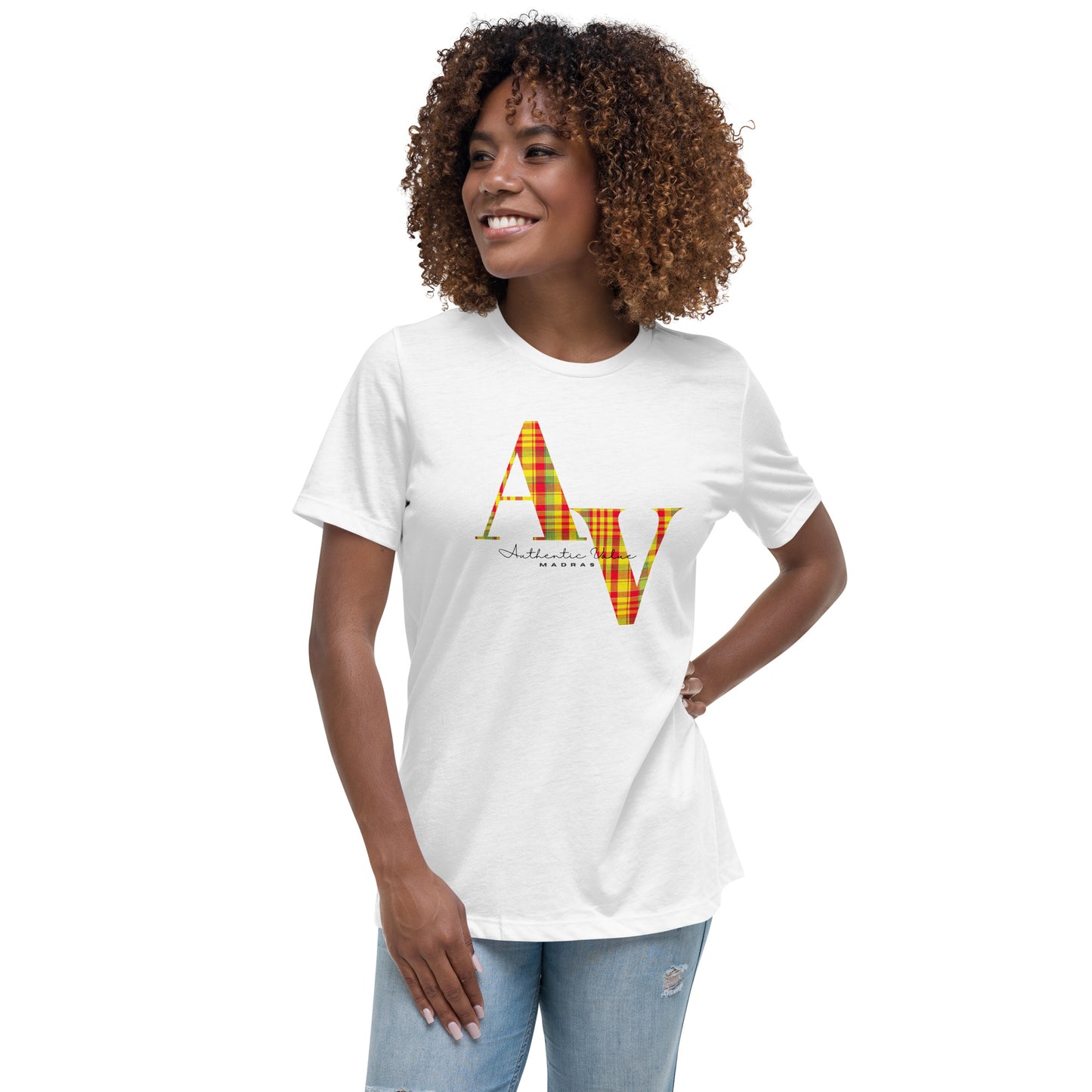 T-shirt Imprimé Madras Femme - Authentic Value - T-shirt Femmes - Guadeloupe - Martinique - Antilles