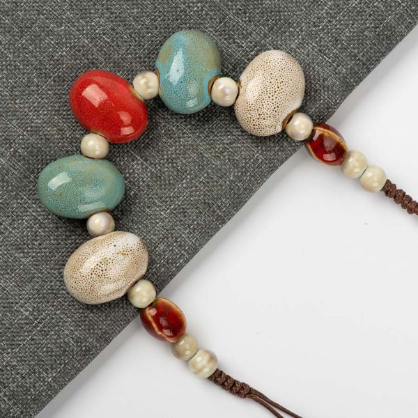 Colliers fait-main en perles de céramique - Colliers tendance