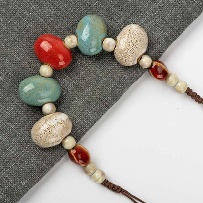 Colliers fait-main en perles de céramique - Colliers tendance