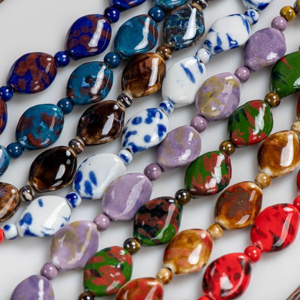 Colliers fait-main en perles de céramique - Colliers tendance