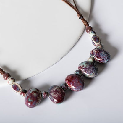 Colliers fait-main en perles de céramique - Colliers tendance